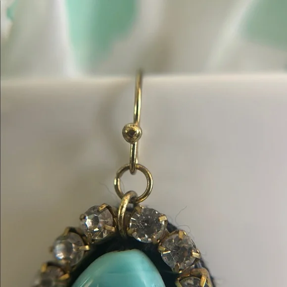 Anthropologie Elegant Turquoise and Green Statement Earrings - Picture 12 of 13